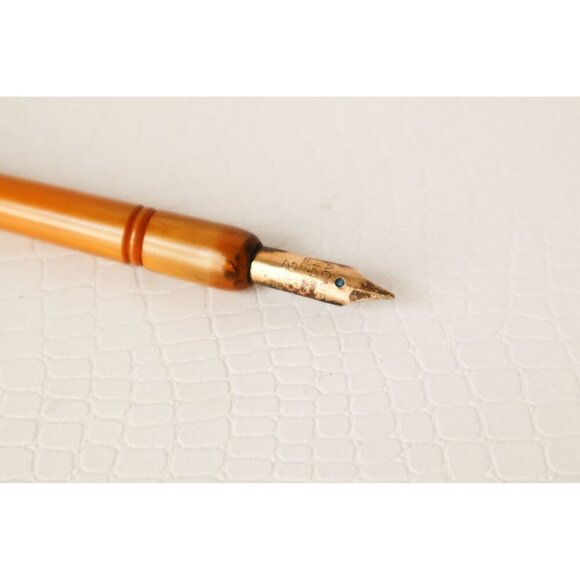 Vintage Bakelite Butterscotch Pen Calligraphy Fountain Dip Pen - Picture 4 of 4